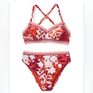 NWT Adore Me Women's Gisele Contour Swim Top Bottoms Blooming Botanicals  Large